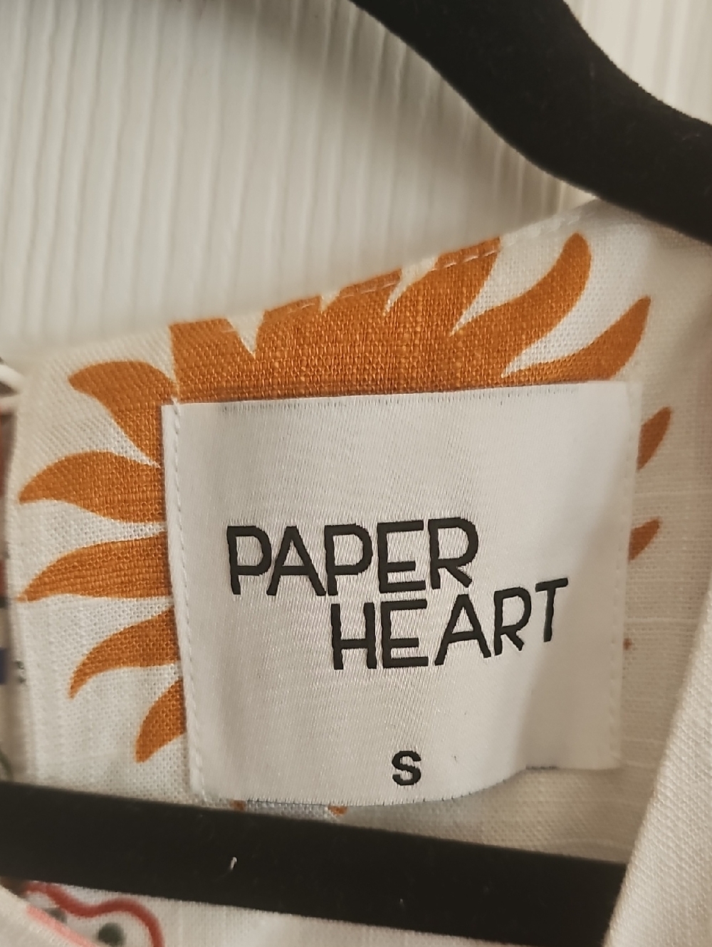 PAPER HEART Sleeveless Printed Shift Dress in Cream with Coral & Navy Motifs - Picture 3 of 6